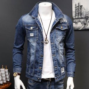 3D Borduren Mannen Denim Jasje Lente Herfst Mannen Koreaanse Trendy Studenten Slanke Knappe Denim Jas mannen