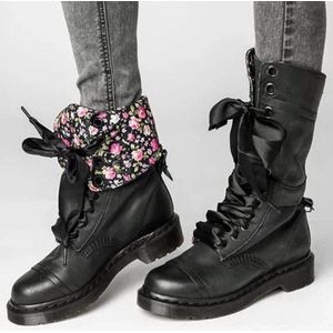 vrouwen Retro Schoenen Herfst Winter Dames Lederen Platte Schoenen antislip Ronde Teen Lace Up Waterdicht Sneeuw laarzen Mid Kalf Laarzen