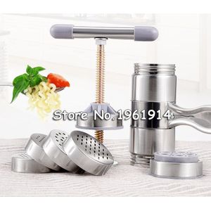 Rvs Noodle Maker Met 5 Modellen Manual Noedels Druk Pastamachine Kitchen Tools Groente Fruit Juicer