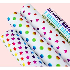 50x70cm Kleurrijke Cadeaupapier Roll voor Bruiloft Kids Verjaardag Baby Shower Wrap Ambachtelijke Papier decor