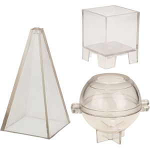 3x Kaars Mallen Voor Kaars Maken Plastic Kaars Maken Kit Bol Piramide Cube Mold Kaars Maken Van Mallen
