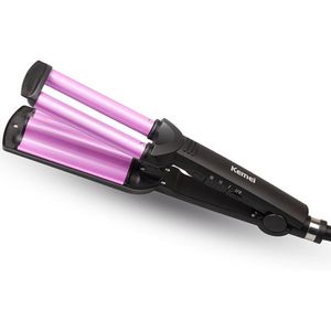Professionele Haar Golf Curling Wand Iron Keramische Triple Barrel Elektrische Automatische Roterende Haar Krultang Styling Tools Voor Nat En Droog