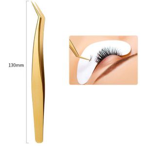 1 Stuks Anti-Statische Pincet Voor Wimper Extension Gebogen Rechte Steentjes Picker Clip Hoge Precisie Makeup Nail Tool