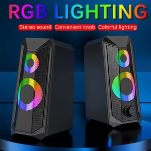 K102 RGB 3D Computer Speaker Surround Lossless Sound Quality Line Subwoofer Audio Desktop Home Sapeaker USB Wired Notebook