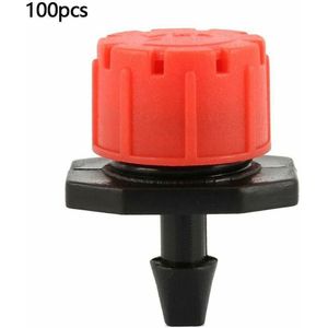 100 Stuks Verstelbare Micro Drip Irrigatiesysteem Watering Sprinklers Anti-Verstopping Emitter Dripper Rode Tuin