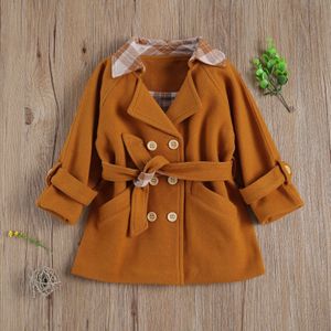 Mode Vrouwen Wollen Jas Riem Met Trenchcoats Vrouwelijke Lange Jas Bruin Overjas Warm Elegante Lange Mouwen Dames Bovenkleding