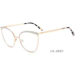 Kansept Vrouwen Cat Eye Metalen Brilmontuur Bijziendheid Computer Brillen Frame Lady Stijlvolle Brillen