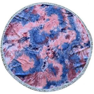 Tie-Dye Kwasten Outdoor Zomer Ronde Strandlaken Picknick Mat Tapijt Sjaal Strandlaken Picknick Mat Tapijt Shawl strandlaken