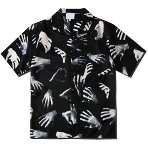 Dark Icoon Gedrukt Vintage Straat Shirts Voor Mannen Zomer Hawaiian Shirts Mannelijke Top