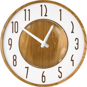 Hout Grote Wandklok Ultrastille Quartz Mechanisme Hand Made Mooie Scherpe Blijvende Kleur Komt In 12 Inch