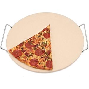 13 Inch Pizza Extra Dikke Steen Voor Bakken Pizza Gereedschap Oven & Bbq Grill Bakken Slab Keuken Brood Lade Met ondersteuning Frame