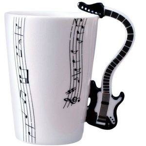 Gitaar Keramische Cup Persoonlijkheid Music Note Melk Sap Citroen Mok Koffie Thee Cup Home Office Drinkware Unieke