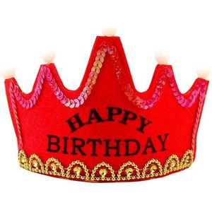 Led Koning Prinses Prins Gelukkige Verjaardag Papier Crown Hoeden Baby Shower Jongen Meisje Verjaardagsfeestje Xmas Decoraties Levert Kinderen