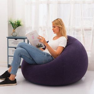 Indoor En Outdoor Dual-Gebruik Opblaasbare Sofa Klein Appartement Thuis Enkele Sofa Vrije Tijd En Entertainment Twee-Kleur Kruk tatami