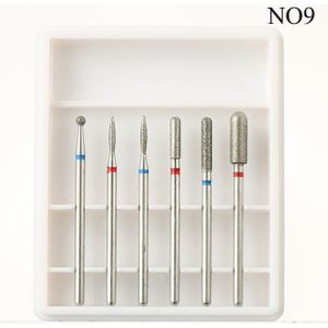 6Pcs Diamond Nail Boren Set Manicure Boor Molens Snijders Voor Manicure Elektrische Boor Machine Accessoires Nail Tool