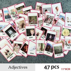 Bijvoeglijke Naamwoorden En Werkwoorden Serie Engels Woord Pocket Flash Card Kinderen Leren Kaart Vroege Educatief Speelgoed
