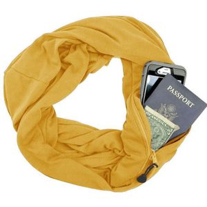 Convertible Infinity Sjaal met Pocket Reis Infinity Sjaal All-Match Mode Vrouwen Sjaals Effen Soft Pocket Loop Sjaal