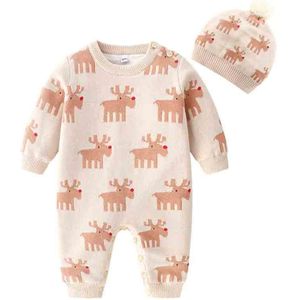 Baby Rompertjes Gebreide Winter Warm Pasgeboren Jongens Meisjes Truien Jumpsuits Lange Mouwen Baby Cartoon Overalls Een Stukken Kinderen Dragen