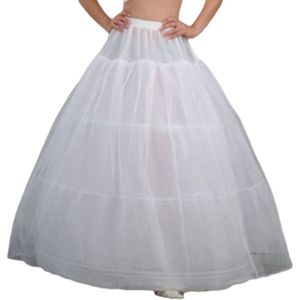 Womens Bridal 3 Hoops Maxi-Lengte Petticoat Trekkoord Tailleband Multi-layer Baljurk Trouwjurk Drukte Crinoline Onderrok