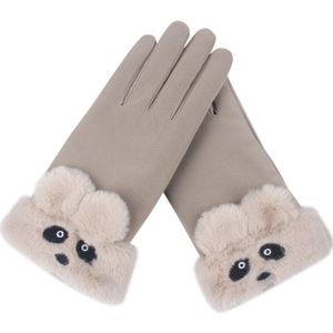 Warme Handschoenen Vrouwen Winter Schattige Japanse En Koreaanse Suede Winddicht Plus Fluwelen Dikke Touch Screen Handschoenen