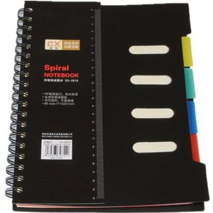 Spiraal Notebook Plastic Hardcover Dagboek A5 & B5 Gevoerd Papier Kantoor & School Planner Met Ingedeeld Index Journal Verdeeld Secties