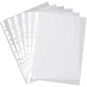 100Pcs Clear Vel Protectors, 11 Hole Lichtgewicht Bindmiddel Mouwen Plastic Pagina Protectors A4 Papier 8.5 X 11in Waterdicht