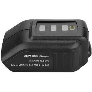 Dual Usb Dc 12V Poort Met Led Display Batterij Converter Adapter Voor Dewalt 10.8-20V Li-Ion Batterij