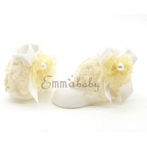 Brand Pasgeboren Baby Baby Meisjes Kant Sokken Peuter Lace Ruffle Stroken Katoen Enkel Anti Slip Prachtige Sokken 0-12M