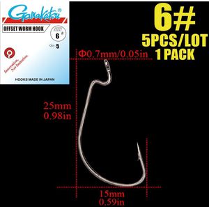 5 stks/partij Carbon Steel Vishaken Jig Crank Grote Bas Haak Lood Jig Hoofd Crank Prikkeldraad Haak voor Zachte Vissen lokken gamakatsu