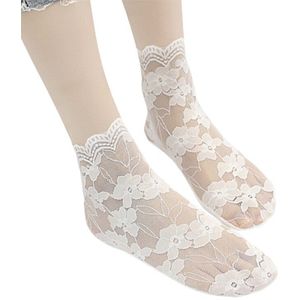 L93F 1 Paar Vrouwen Bloemen Kant Visnet Sokjes Katoen Stretch Hollow Out Dress Sok Voor Vrouwen Meisjes Korte kousen