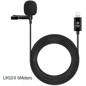 Microfoon YC-LM10 Ii Professionele Lavalier Lightning Microfoon 1.5M 3M 6M Kabel Voor Iphone Xs Xr X/11/8/8 Plus/6/7 Plus Ipad
