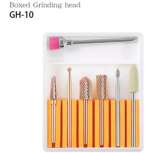 6Pcs Rainbow Tungsten Carbide/Keramische Nail Boren Set In Doos Manicure Machine Accessoires Frees Elektrische Nail dril