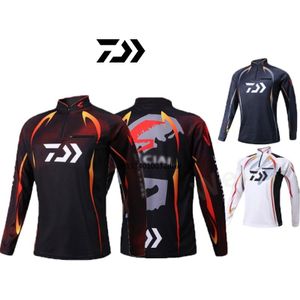 Daiwa Lange Mouwen Stand Kraag Vissen Pak Zonnebrandcrème Outdoor Sport T-shirt Ice Zijde Sneldrogende Ademend Fietsen