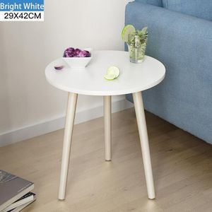 Creatieve Nordic Hout Lage Ronde Salontafel Vuile Storage Tafel Thee Fruit Snack Service Plaat Lade Bed Woonkamer Sofa side