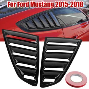 2X Rear Quarter Window Louvers Scoops Spoiler Car Styling Tunning Panel Side Air Vent Cover Sticker for Ford Mustang -