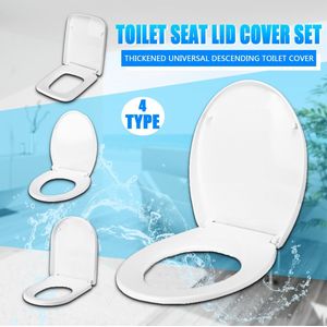 Xueqin Pp Universele Slow-Close Toilet Seat Deksel Cover Set Dikker Vervanging Antibacteriële Vierkante Ronde O/V Type toiletbrillen