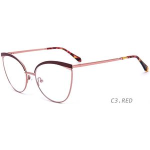 Kansept Vrouwen Cat Eye Metalen Brilmontuur Bijziendheid Computer Brillen Frame Lady Stijlvolle Brillen