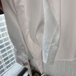 Vgh Vintage Wit Shirt Voor Vrouwen Revers Lange Mouwen Casual Minimalistische One Size Blouse Vrouwelijke Mode Kleding tij