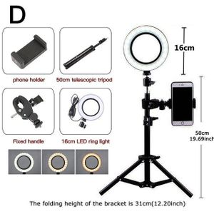 6.3 ''/10.2'' Camera Fotostudio Telefoon Video LED Beauty Ring Licht Fotografie Dimbare Ring Lamp + Statief voor Selfie/Live Show