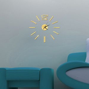 3D Grote Wandklok Spiegel Sticker Grote Horloge Sticker Home Decor Uniek Cadeau Diy Muurstickers