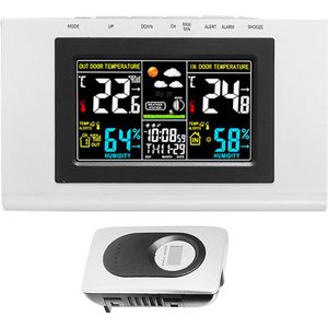 Draadloze Station Indoor Outdoor Thermometer Hygrometer Weer Wekker Met Hd Kleurrijke Lcd