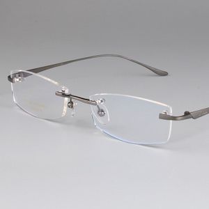Mode Pure Titanium Mannelijke Brillen Mannen Frames Randloze Bril Bijziendheid Spektakel Optische Brillen Recept 3527