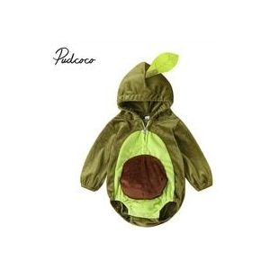 Baby Lente Herfst Kleding Kerst Pasgeboren Baby Kids Baby Boy Meisjes Avocado Hooded Bodysuit Bladeren Fluwelen Jumpsuit