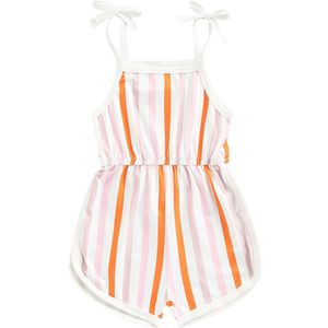 9M-3Years Baby Meisje Romper, bloem/Streep Patroon Mouwloze Tie-Up Schouderriem Baby Peuter Meisje Sling Playsuit