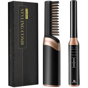 Baard Stijltang Voor Mannen Kam Haar Rechttrekken Borstel Met Keramische Platen Baard Rechttrekken Warmte Borstel Kam