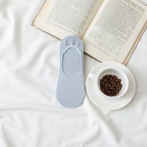 2 Pairs Vrouwen Dunne Laag Uitgesneden Katoen Blend Sokken Zomer Ademende Onzichtbare Sportsokken Vrouwelijke Siliconen Antislip sox Wit