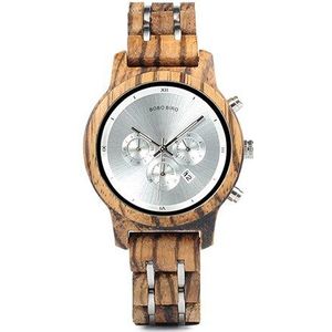 BOBO VOGEL Houten Horloge Mannen voor Liefhebbers Paar Hout en Staal Gecombineerd vrouwen horloges met StopWatch часы женские erkek kol saati