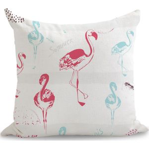 Roze Flamingo Patroon Comics Kussen Euro Cover Decoratieve Massager Decoratieve Kussens Home Decor