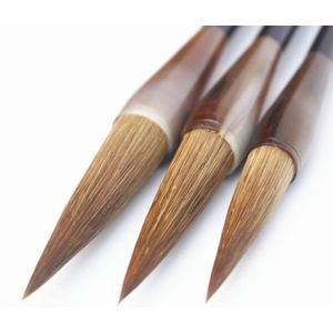 3 stks/set Wezel Haar Chinese Kalligrafie Borstels Pen Wolf Haar Lian Borstel Chinese Schilderkunst Borstel de Vier Schatten van Studie