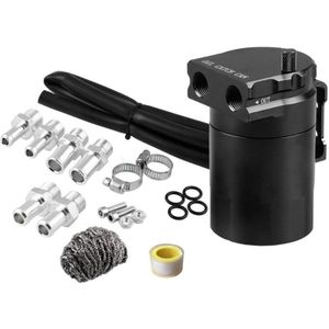 Universele Auto Olie Catch Can Tank Met Ontluchter Compact Dual Cilinder Polish Verbijsterd Engine Air Olie Separator Tank